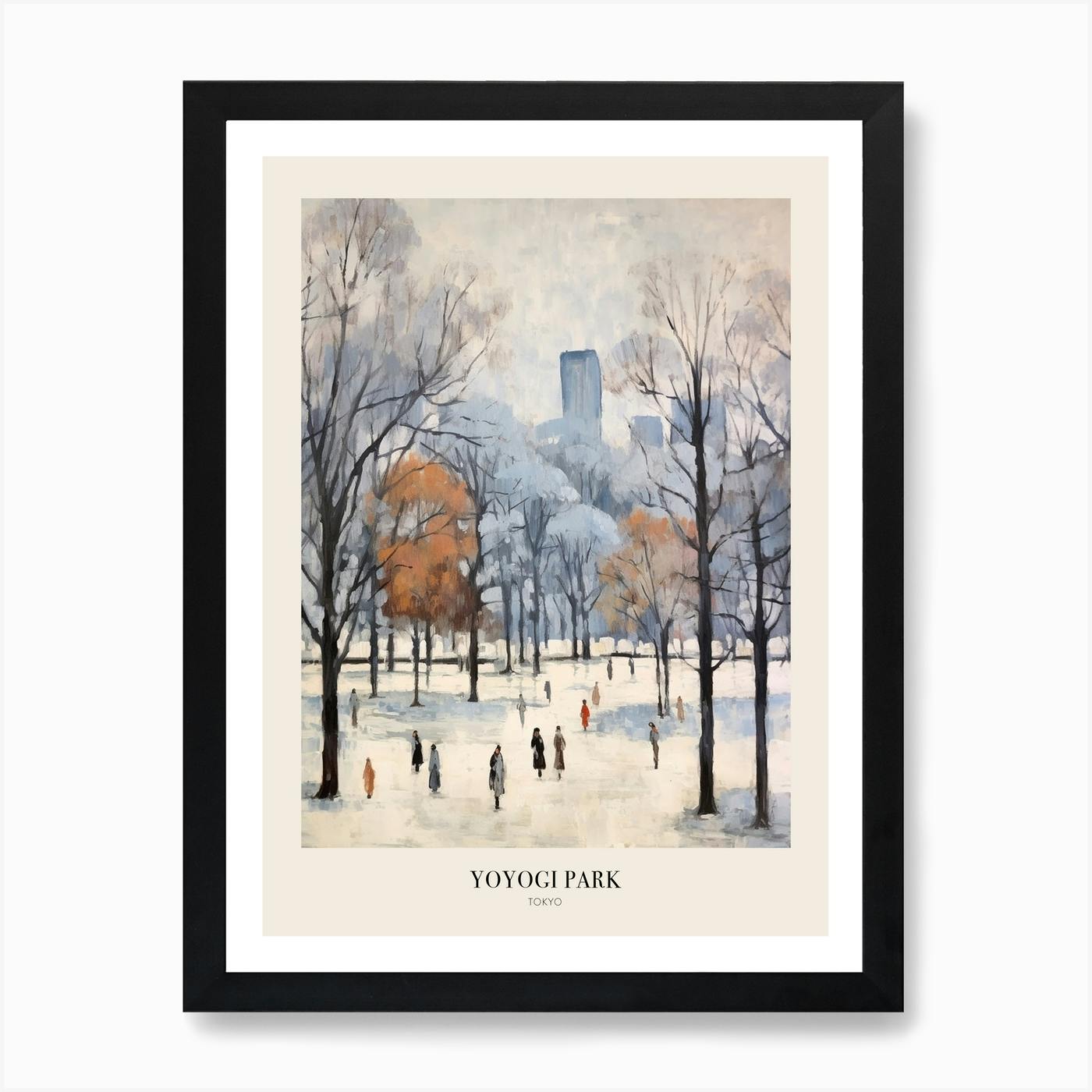 Winter City Park Painting Central Park New York City 1 Art