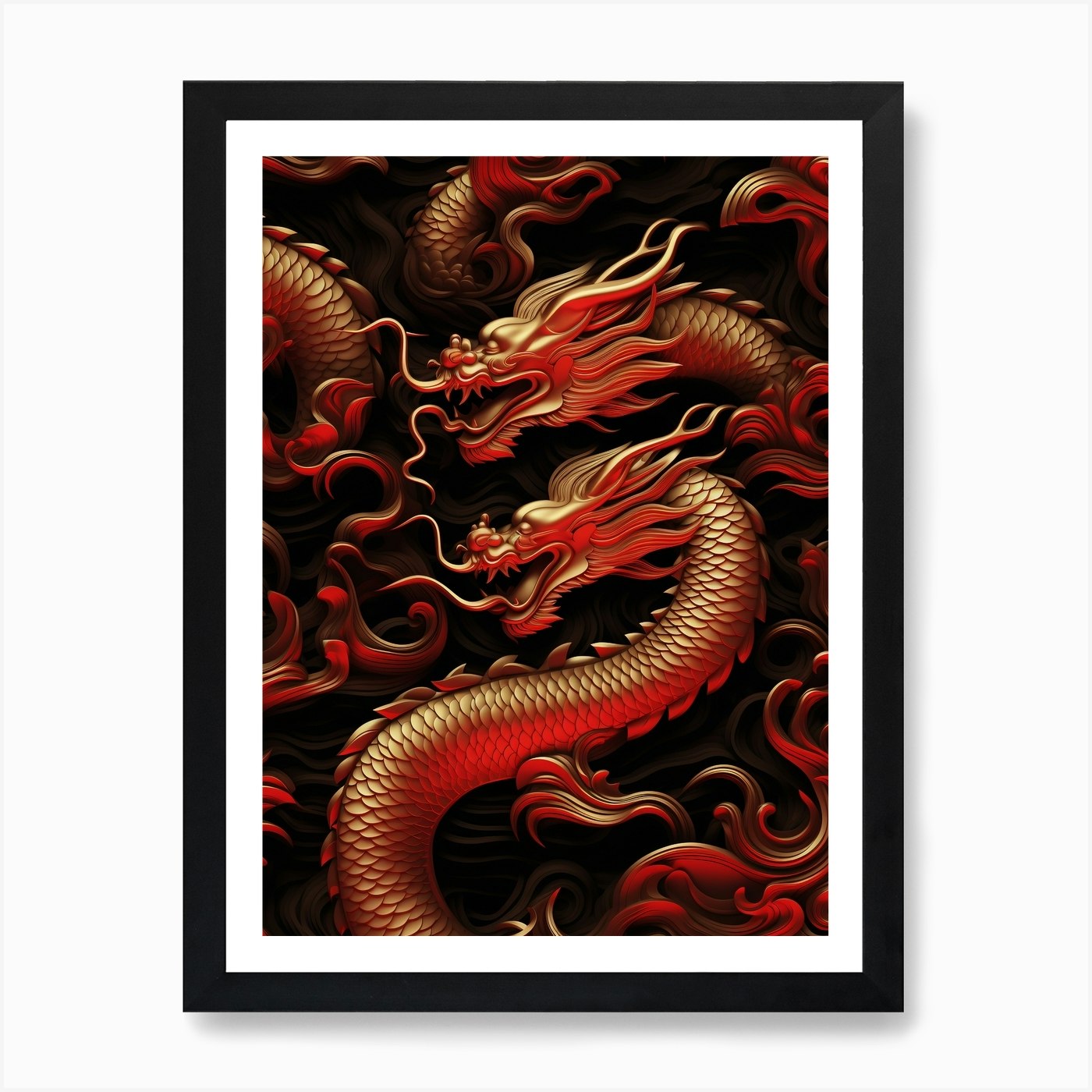 Red Dragons Art Print by Kem Hajizan - Fy