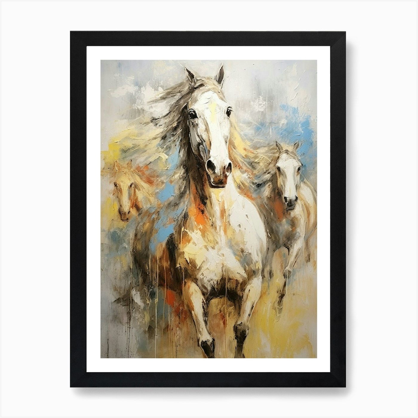 Horse Abstract Expressionism 3 Art Print by Abstract Art Expressions - Fy