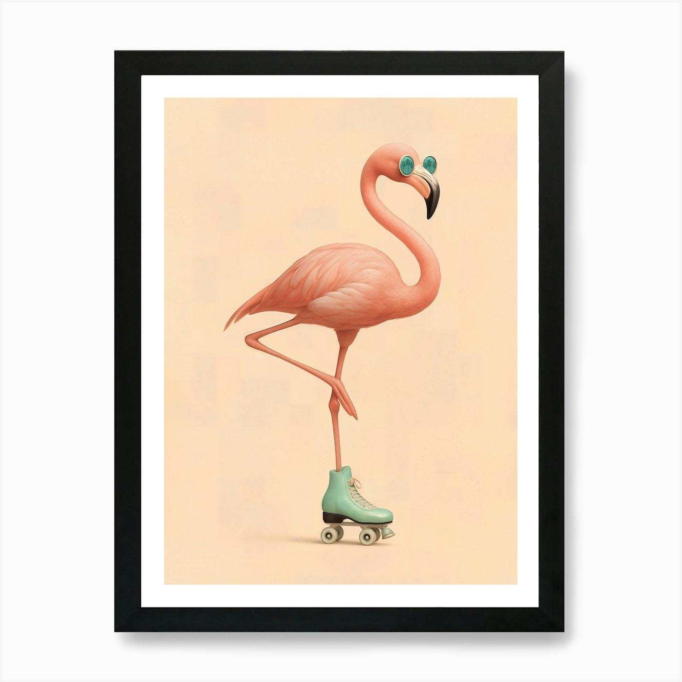 Flamingo On Sneakers Art Print by PaigeDesigns - Fy