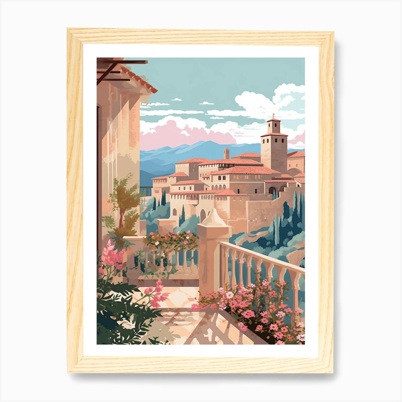 Alhambra. Granada.Spain. Watercolor outlet 50 x 35 cm (20' x 13')