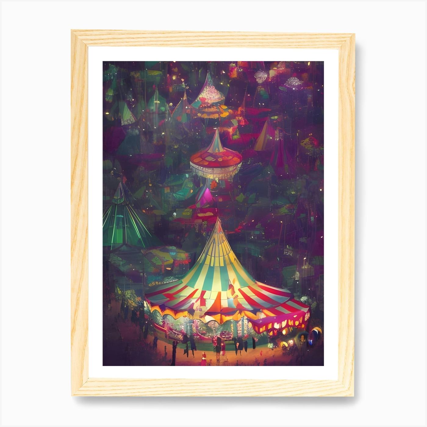 Original art orders for children’s room. “ Circus”.Watercolor on canvas board. 14”x17”