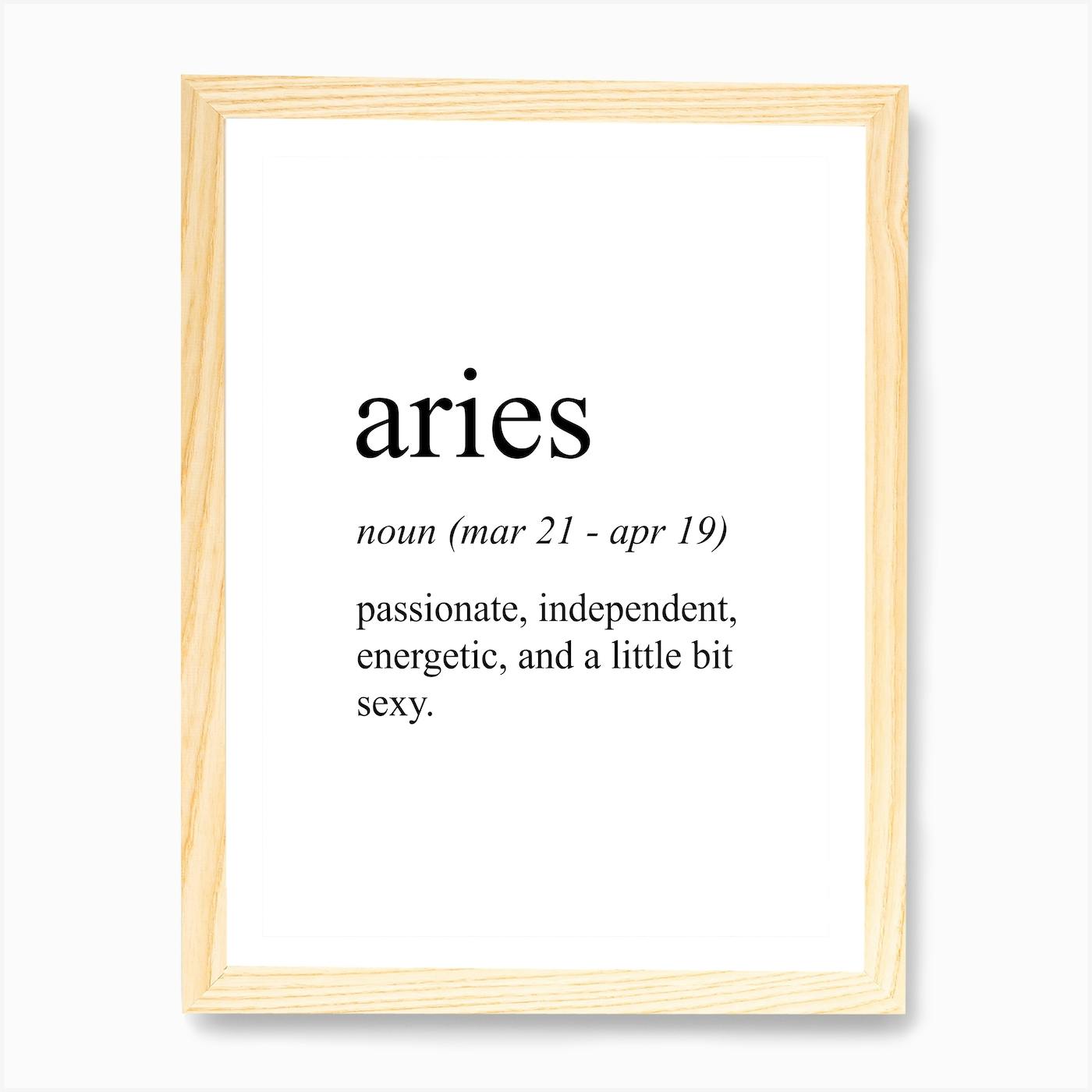 Aries Star Sign Definition Meaning Art Print by Pixy Paper Fy