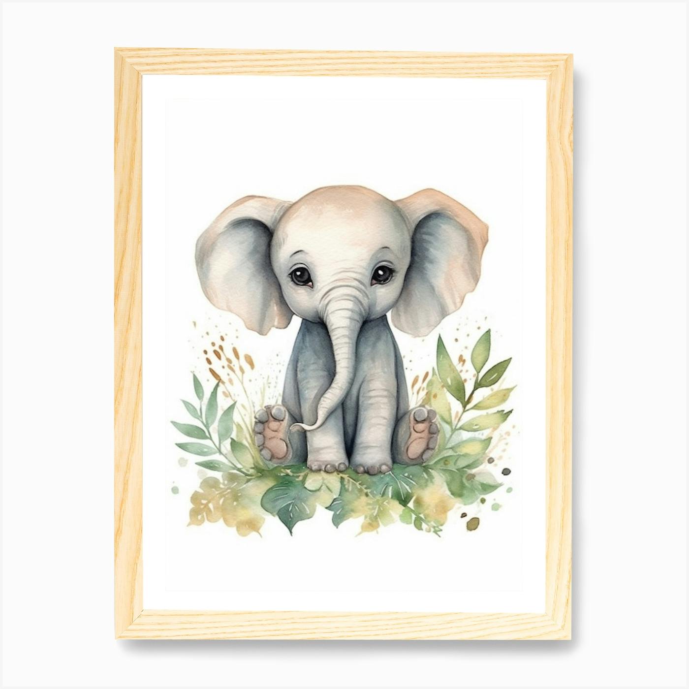 Elephants Watercolor 16 x 12 deals Gallery Wrapped Canvas Print - Nursery Art - Mother and Baby