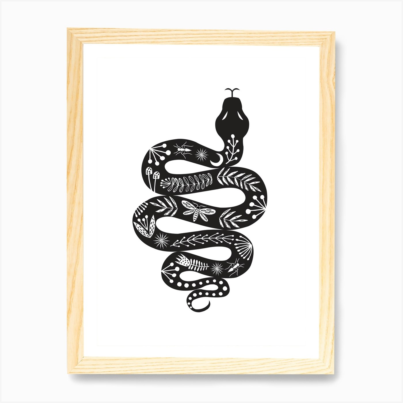 Folk Snake Art Print by Maggiemagoo Designs - Fy