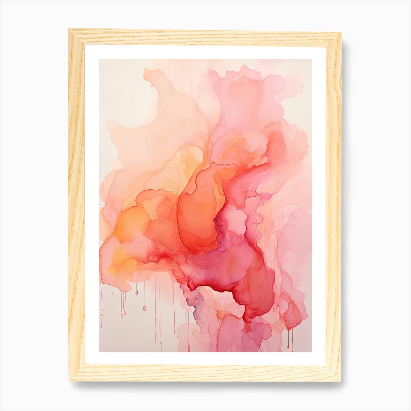 A3 Fine Art Print - Framed - Charming Sienna 2 - Orange Peach Abstract Art, Colourful Bright Abstract sold Print