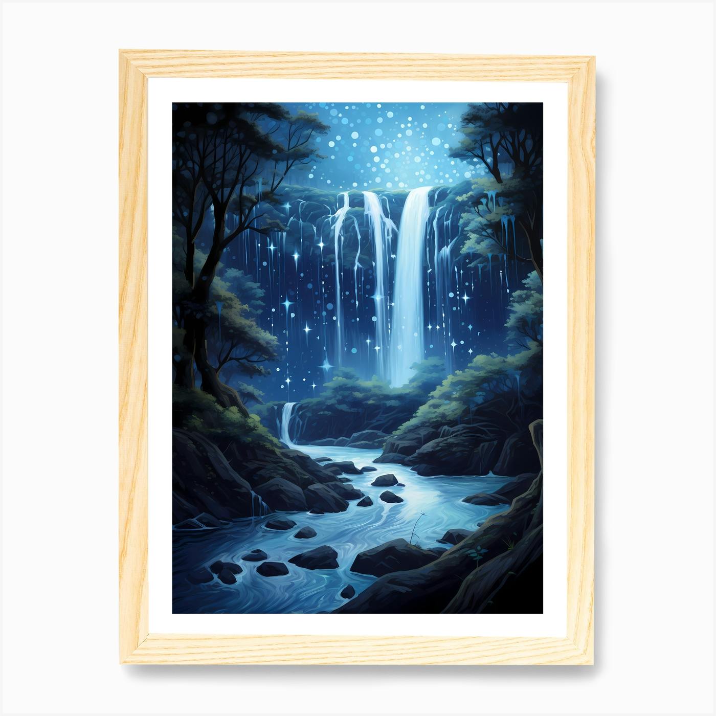 Starry Waterfall hot on Canvas