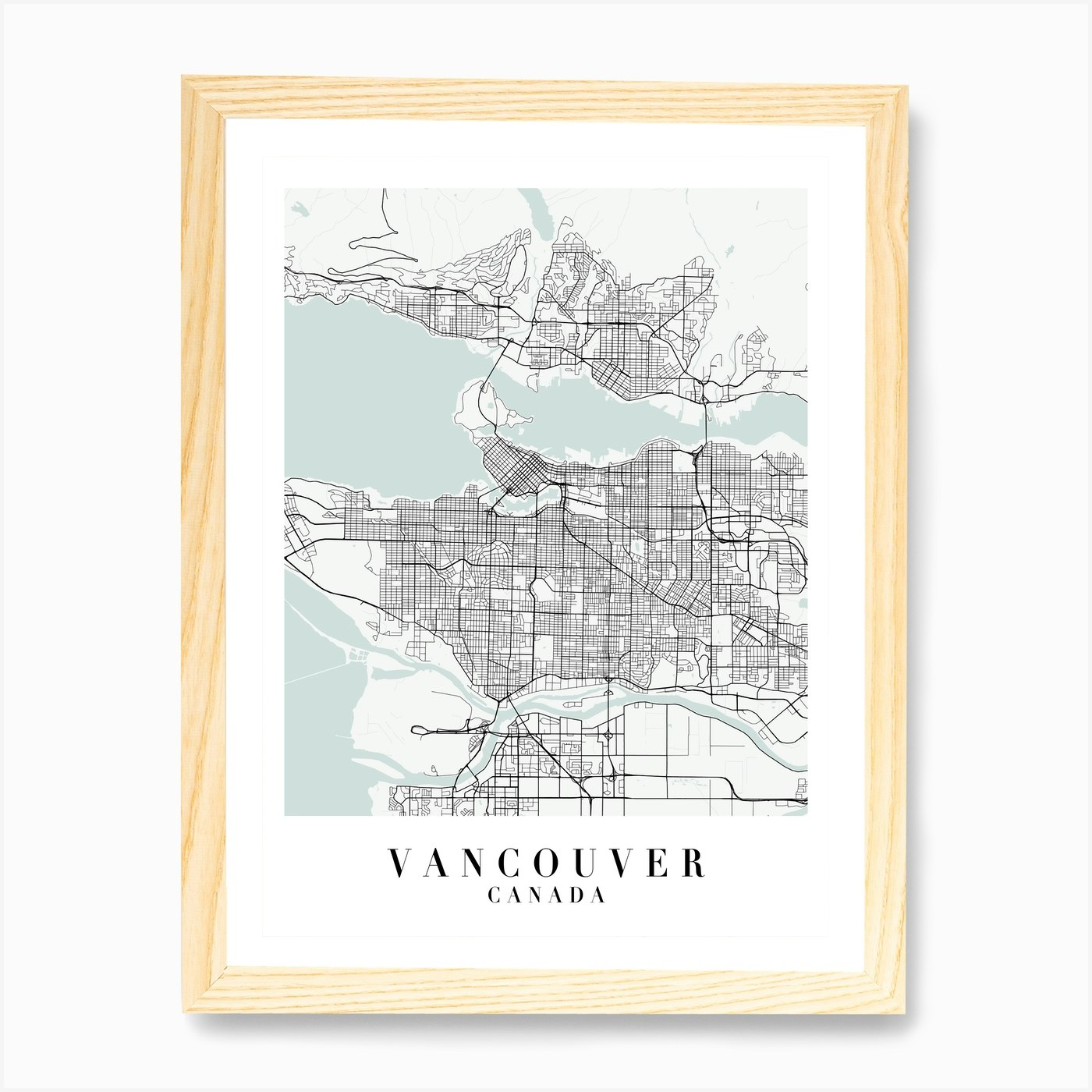 Vancouver Canada Street Map Minimal Color Art Print by Typologie Paper ...