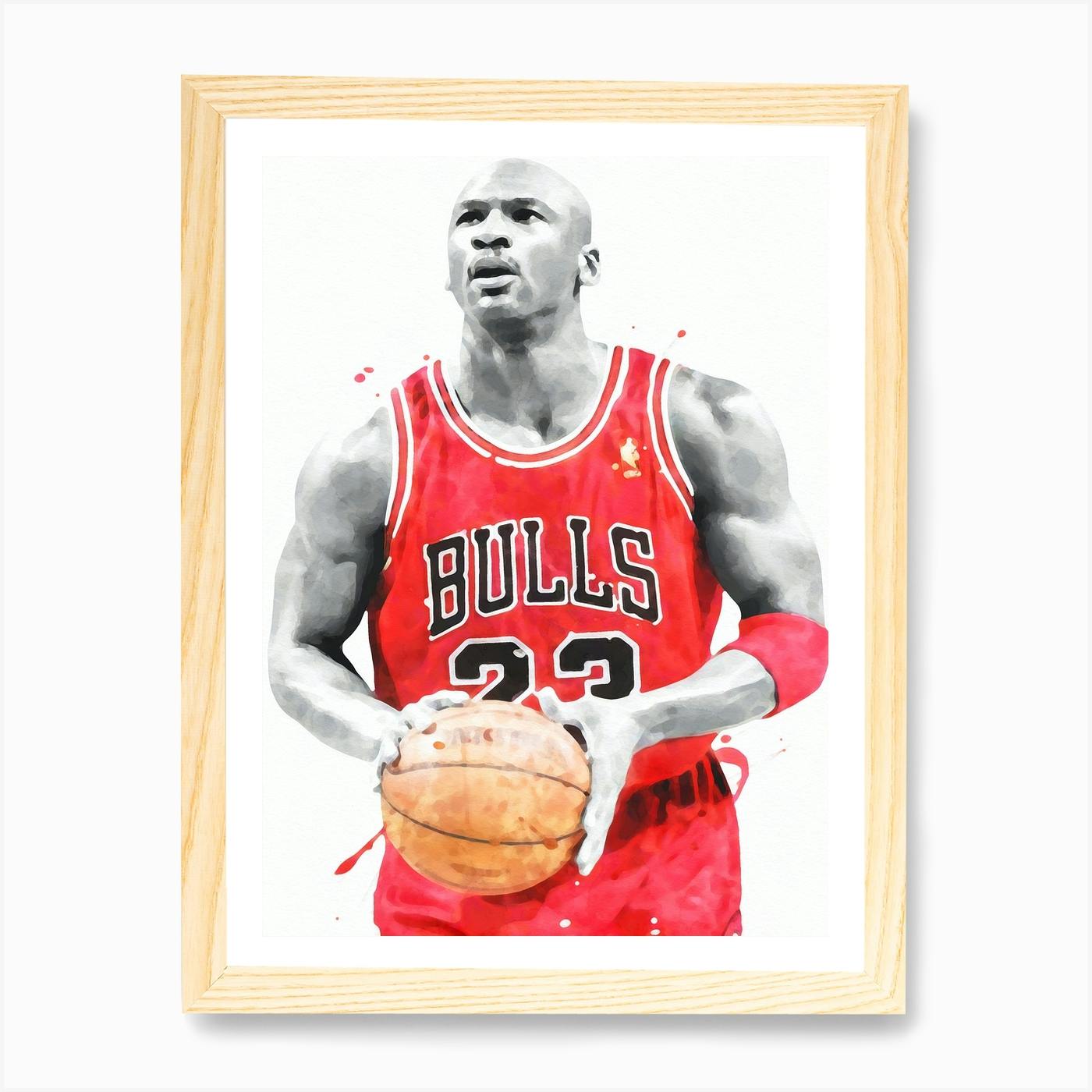 Michael Jordan Chicago Bulls Basketball Art Print by KunStudio Fy