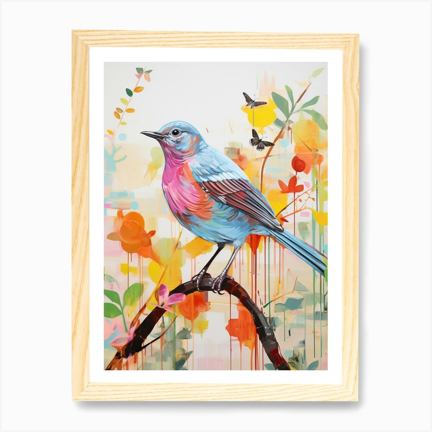 Bathing Mockingbird Canvas discount Wall Art