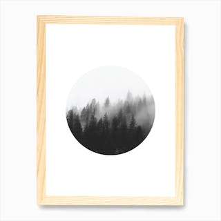 Forest In A Circle Art Print by The Printable Studio - Fy