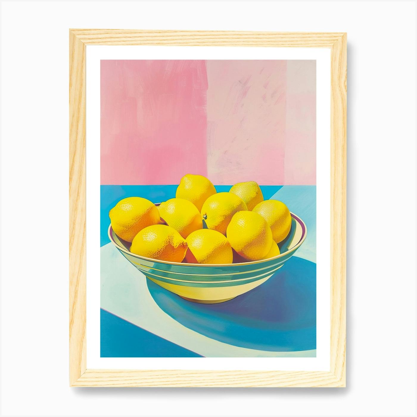 Sunshine in a Bowl - A Bright and Cheerful Bowl Of Lemons Fine Art Collage Paper buy Cut for Kitchens, Dining Rooms, Farmhouse Style Decor