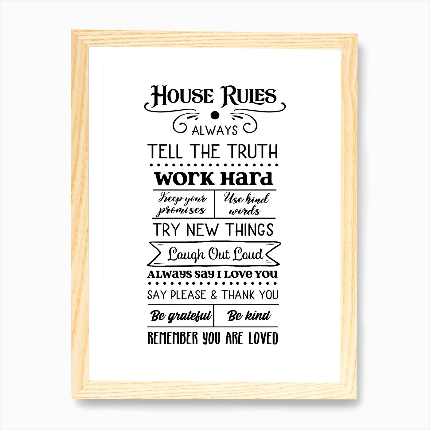 House Rules Art Print by Nestory UK - Fy