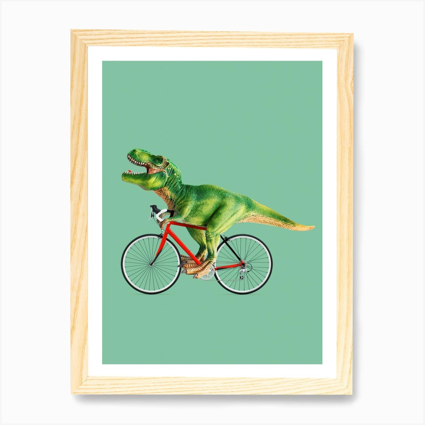 T Rex Bike Art Print by Jonas Loose Fy