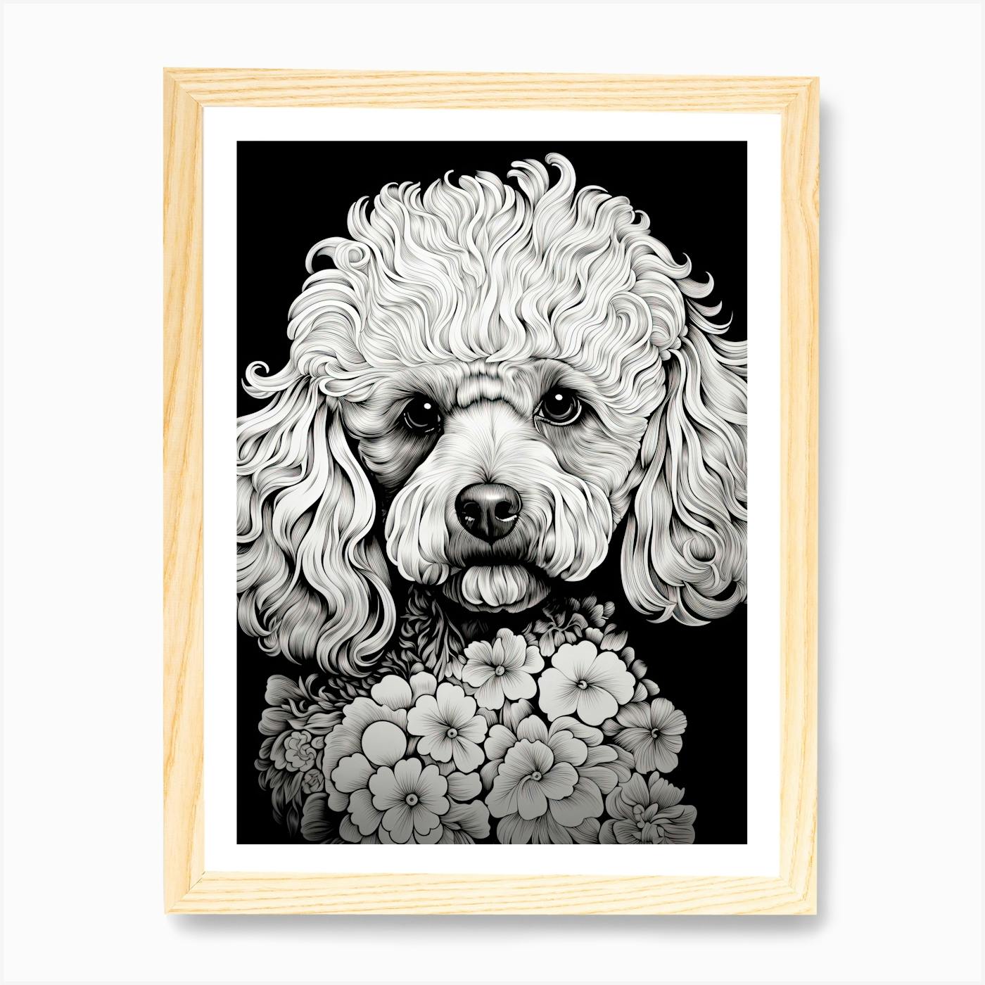 Black Poodle hot Bathroom Decor 11x14 Ready To Display Framed Art Print Dog Animal Decor