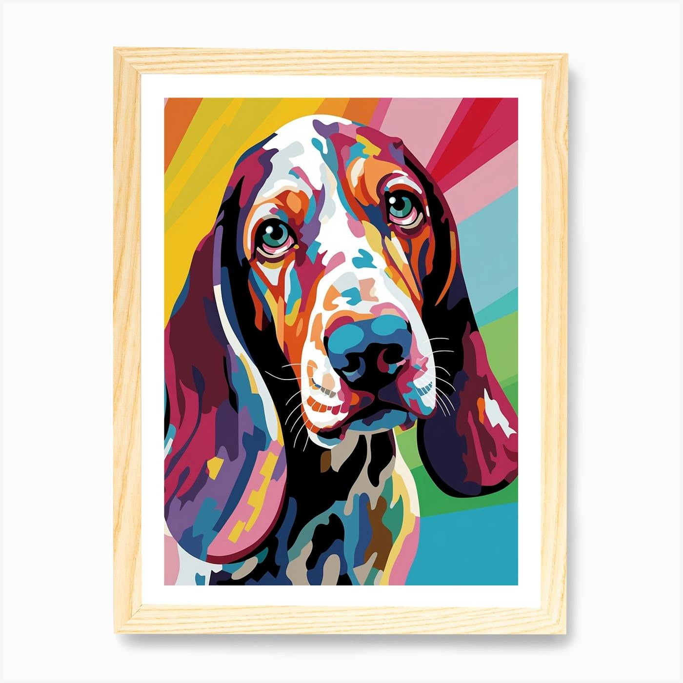 2024 Basset Hound Wall Clock - Working Solid Oak Clock - Multiple Colors Available