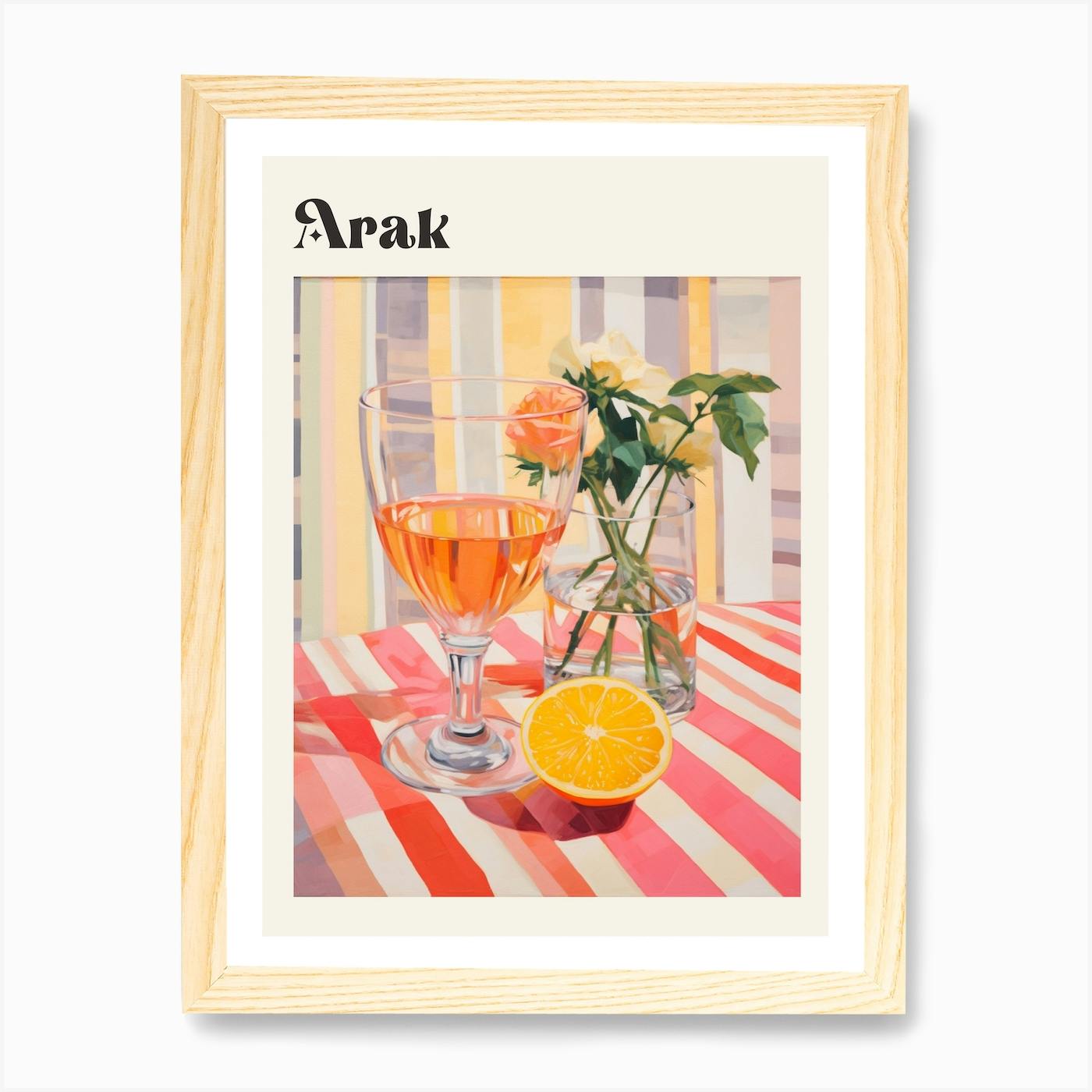 Arak Retro Cocktail Poster Art Print by MedArt Fy