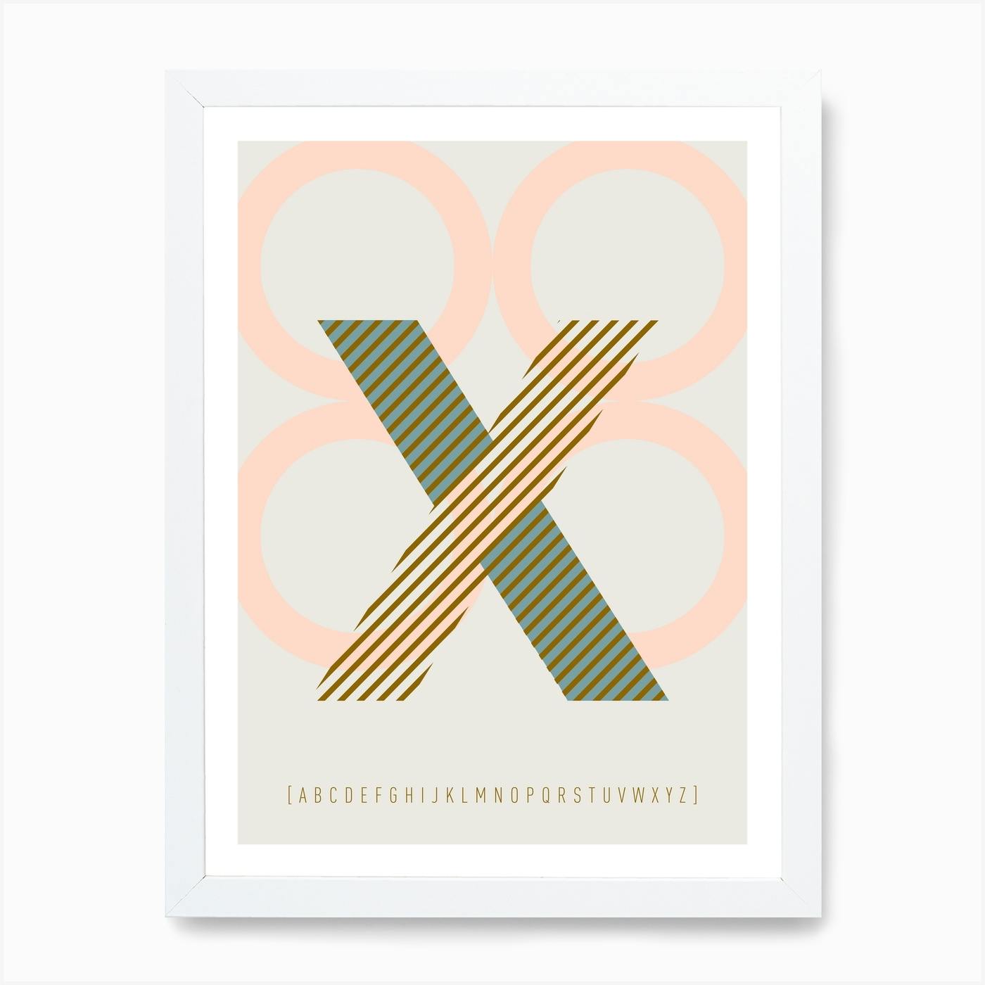 X Typeface Alphabet Art Print By Lazy Day Paper - Fy