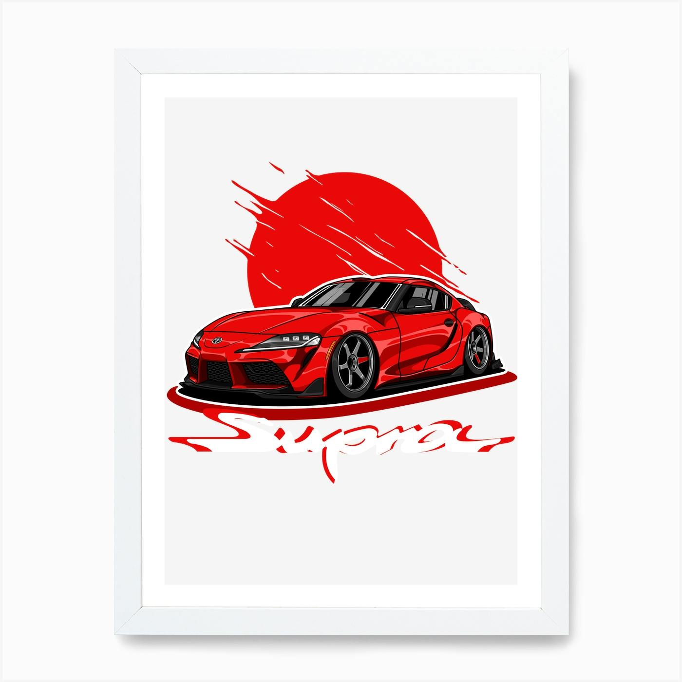 2020 Toyota Supra JDM Automotive Aluminum Metal Car Print Wall-Art Home outlet Decor