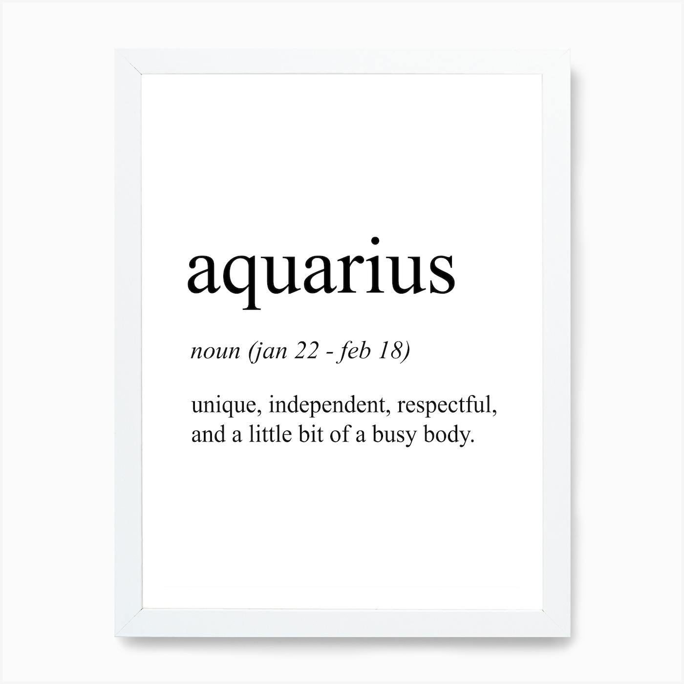 Aquarius Star Sign Definition Meaning Art Print by Pixy Paper Fy