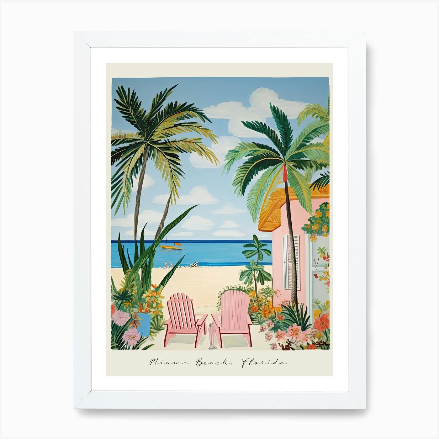 ‘SADPALM’ Artistic Print Poster LIMITED EDITION Miami outlet Beach