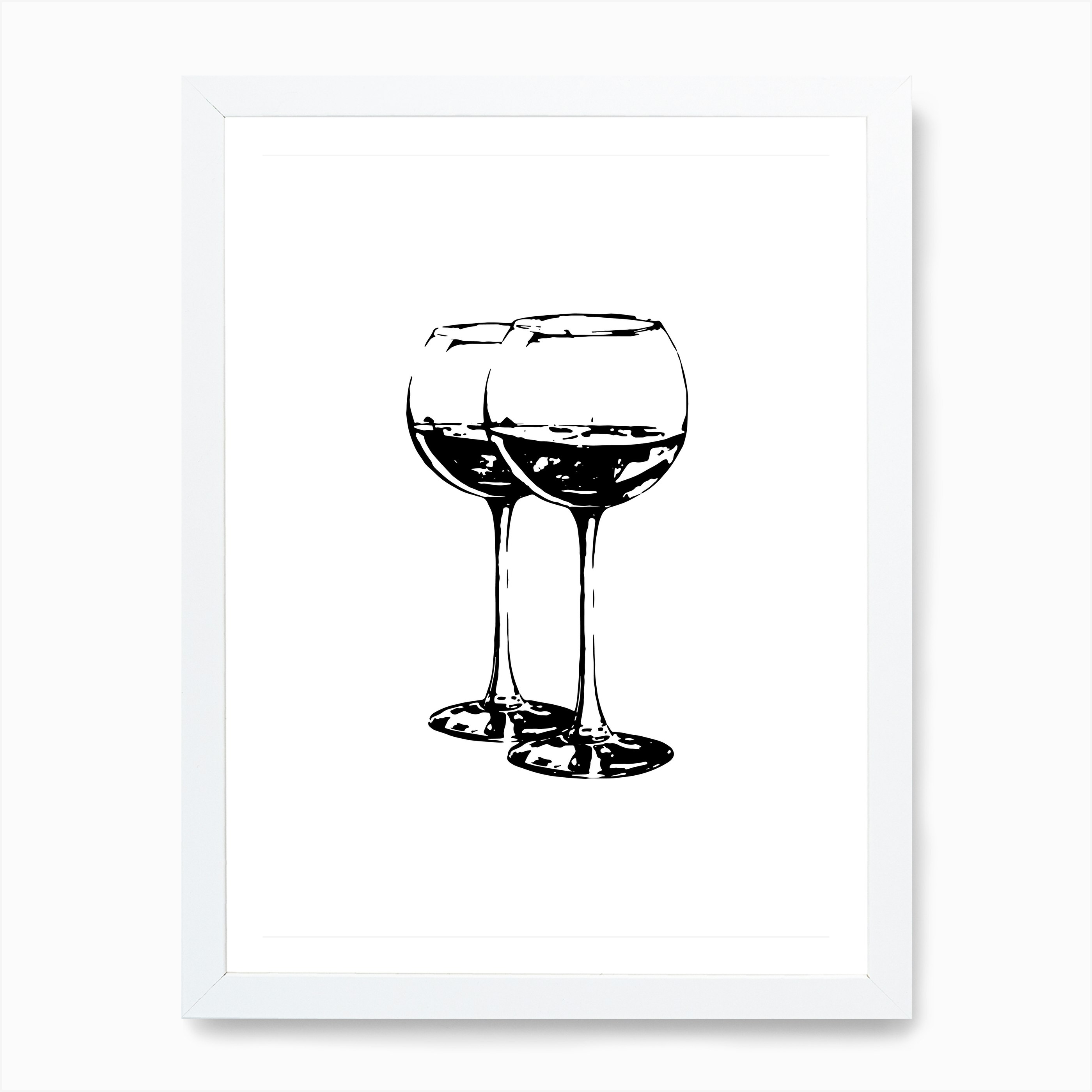 Black Wine Glasses Dining Room Art Print By Nestory Uk