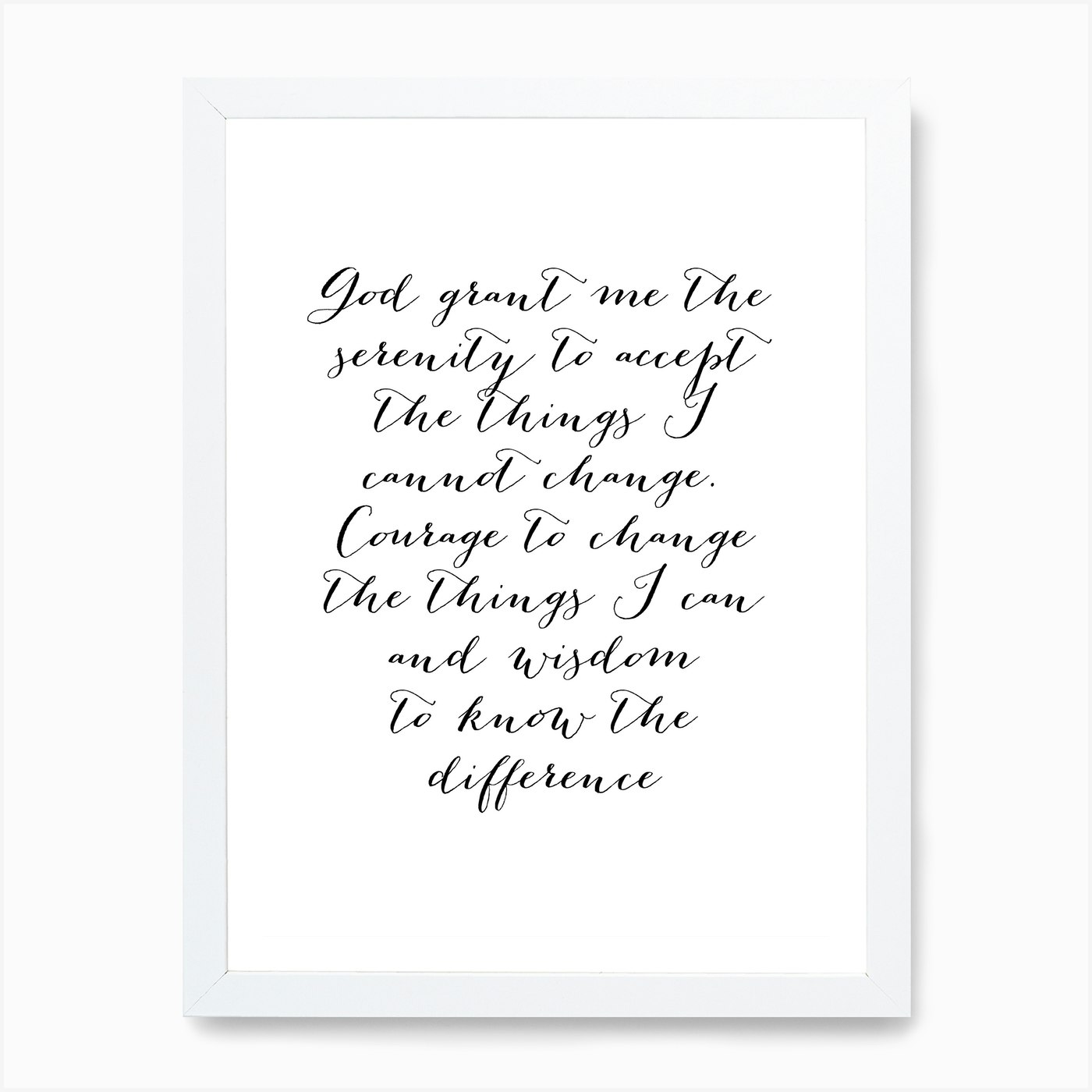 The Serenity Prayer Script Art Print by Typologie Paper Co - Fy