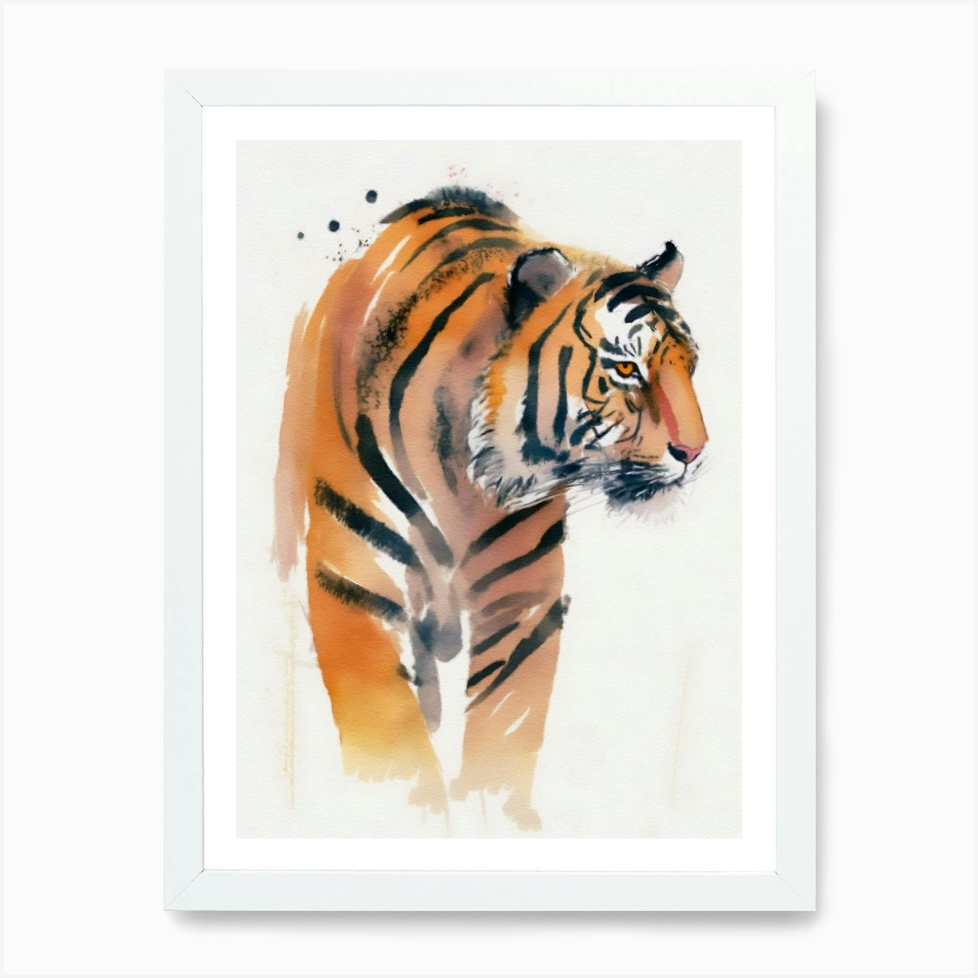 Tiger watercolor painting, 100% store handmade painting ,Original painting.