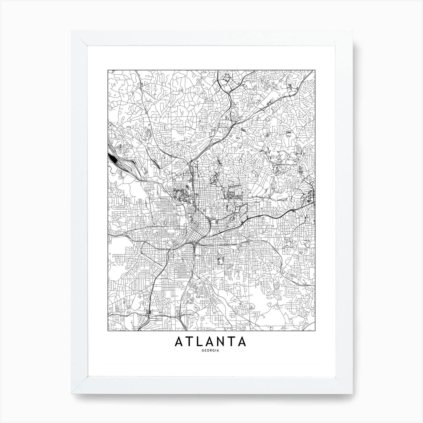 Atlanta White Map Art Print By MultipliCITY Fy   5886392d Bee4 49ab B10f Db961119bd9e 