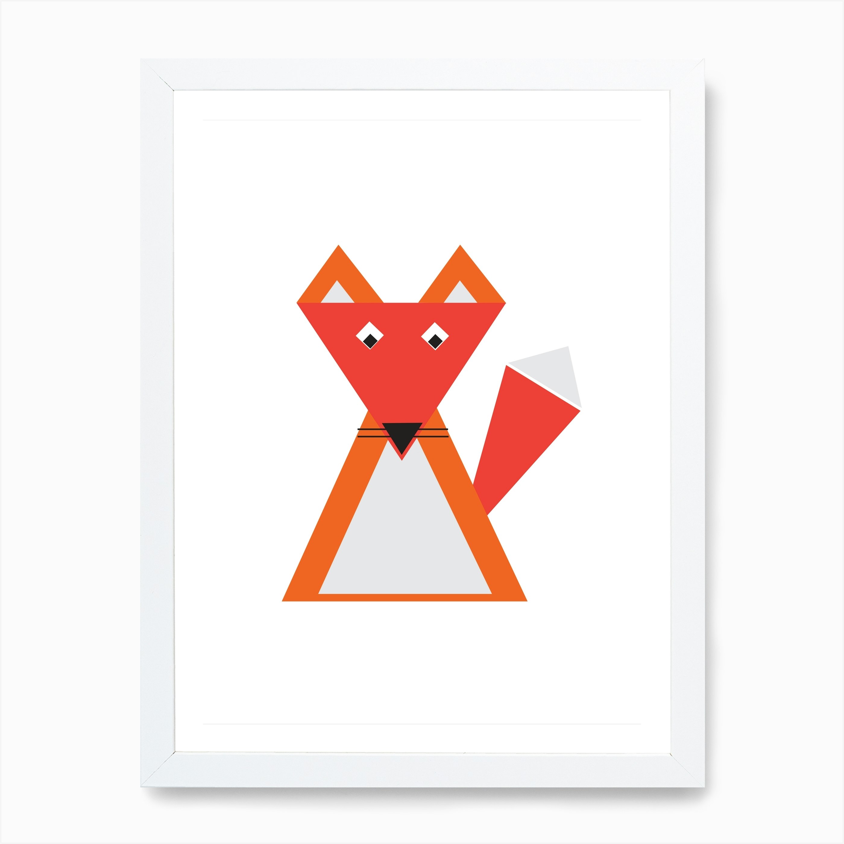 Fox Triangle Illustration Art Print by XOXO Arte Fy