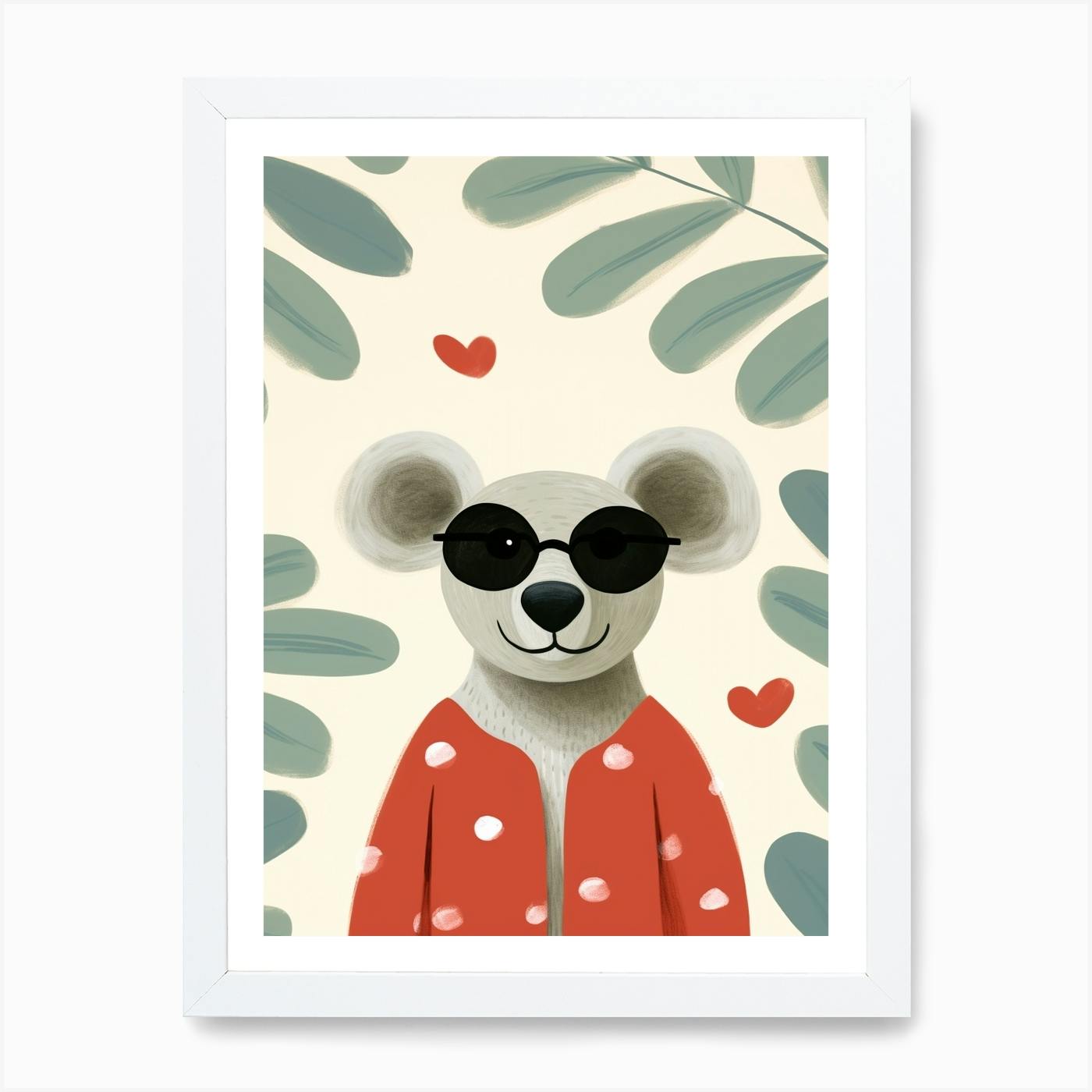 Little Koala 3 Wearing Sunglasses Art Print by Scribble Studio Fy