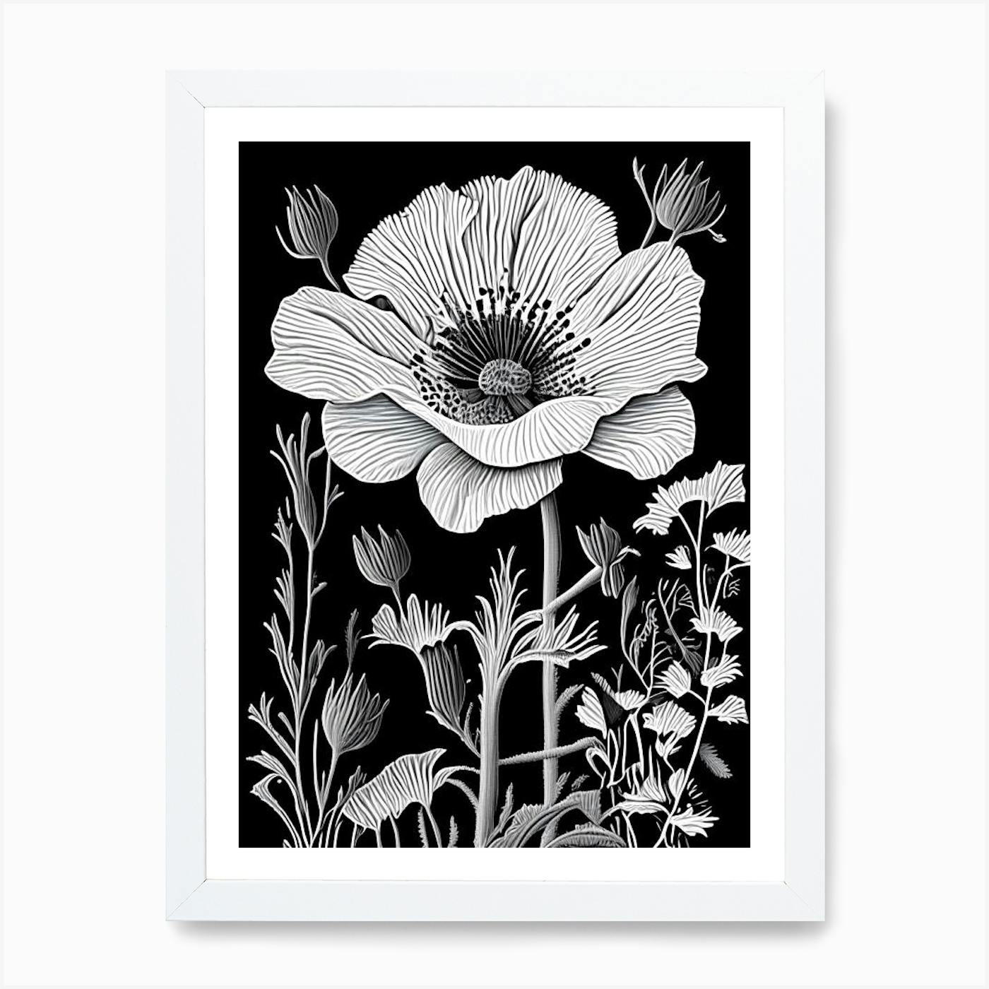 Poppies Floral Art | Lino Cut Reduction hotsell Print | Flower Original Printmaking Decor