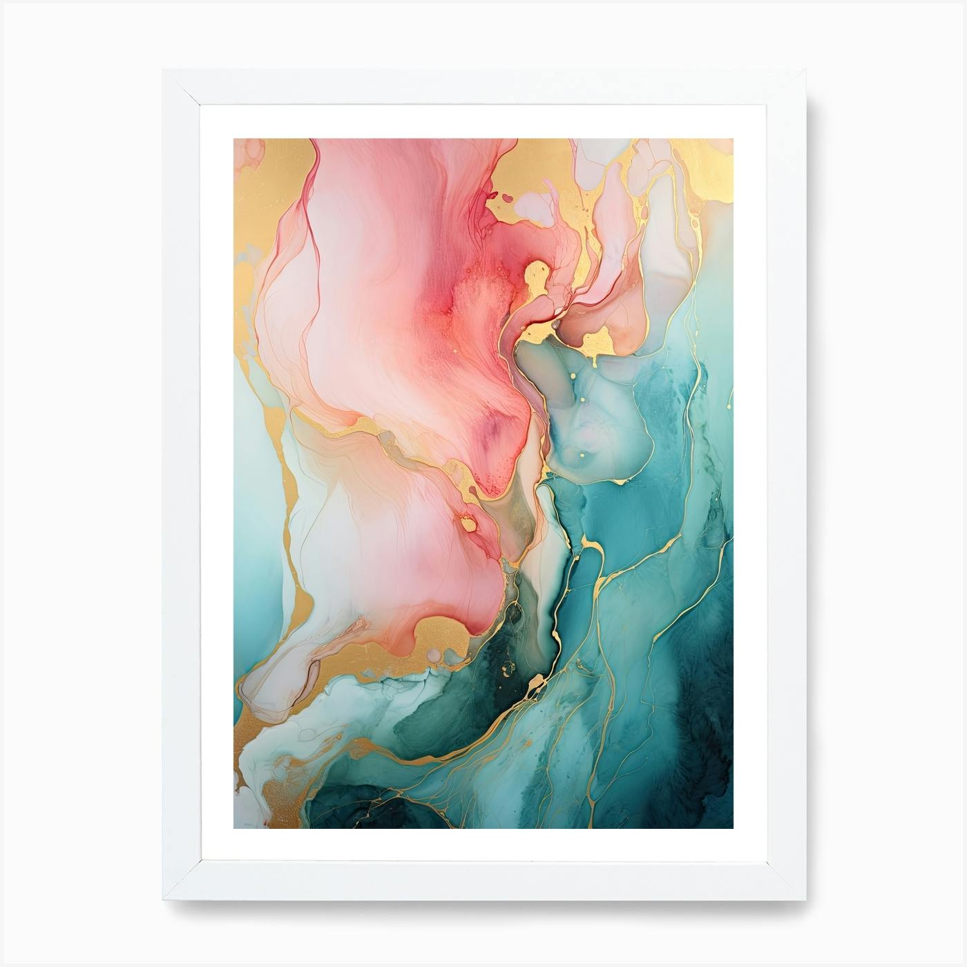 Abstract Light Blue Green Painting on Canvas, Flow good Abstract Painting, Large Art Print On Canvas, Abstract Centerpiece, Whatever that May Be