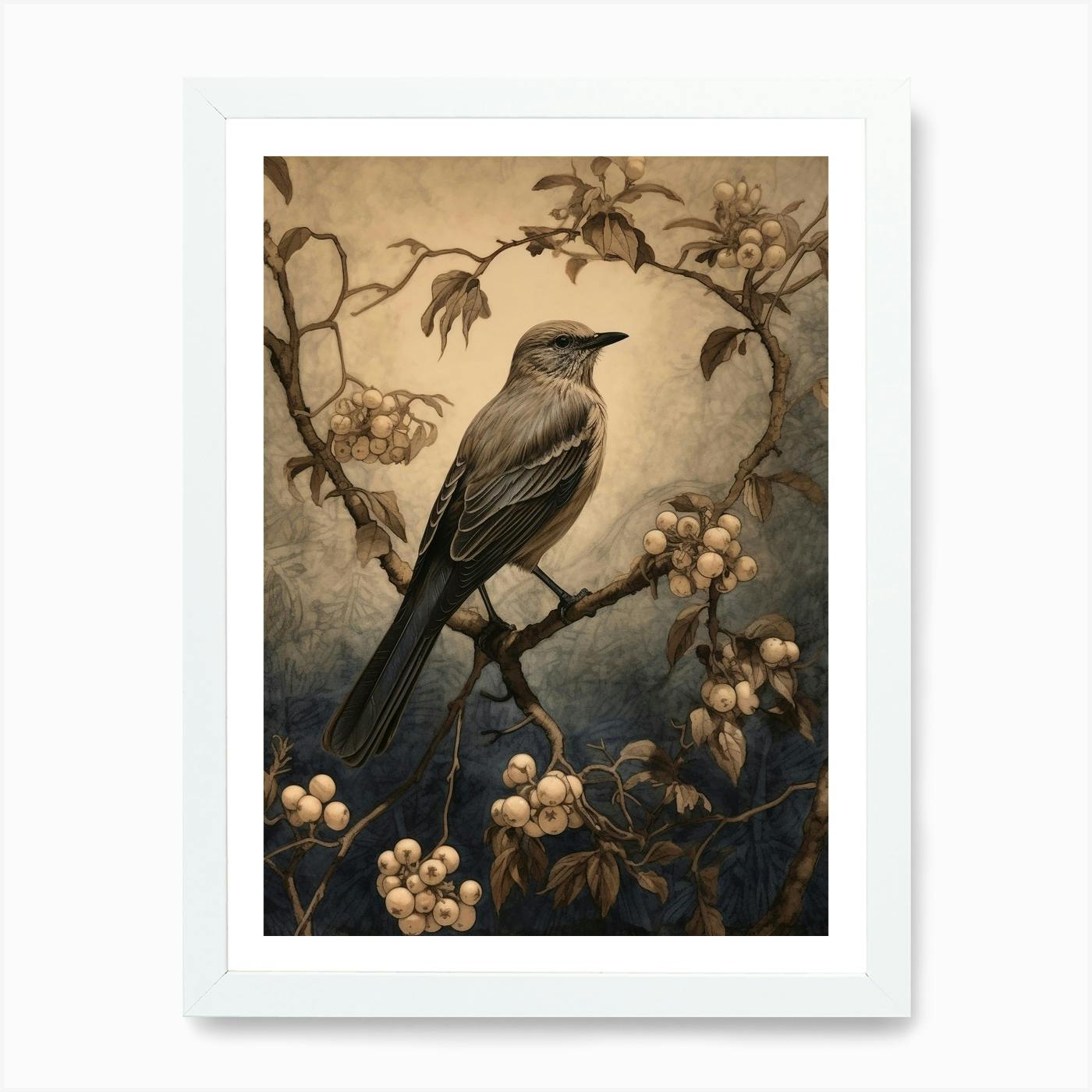 Bathing Mockingbird good Canvas Wall Art