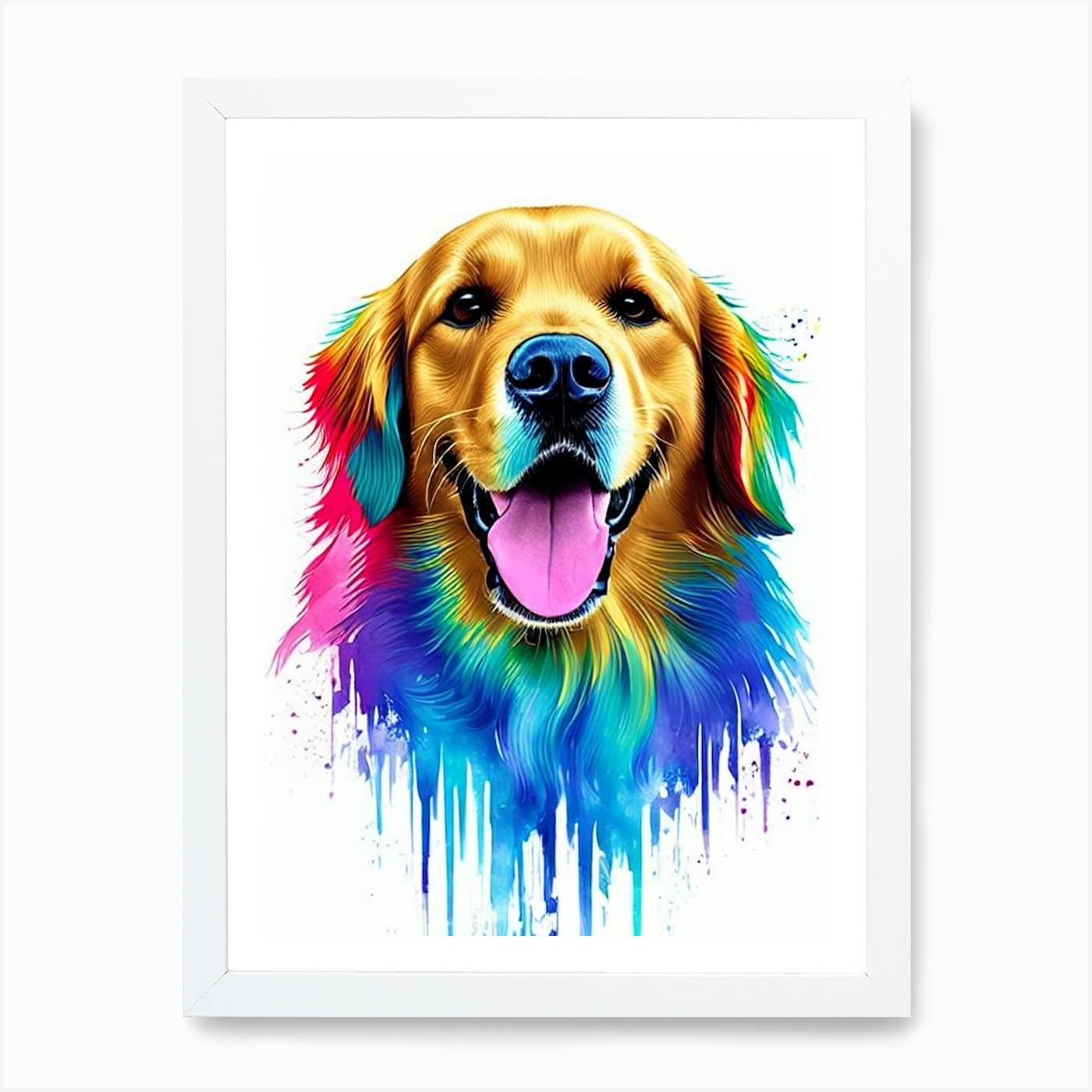 Colorful golden hot sale retriever painting