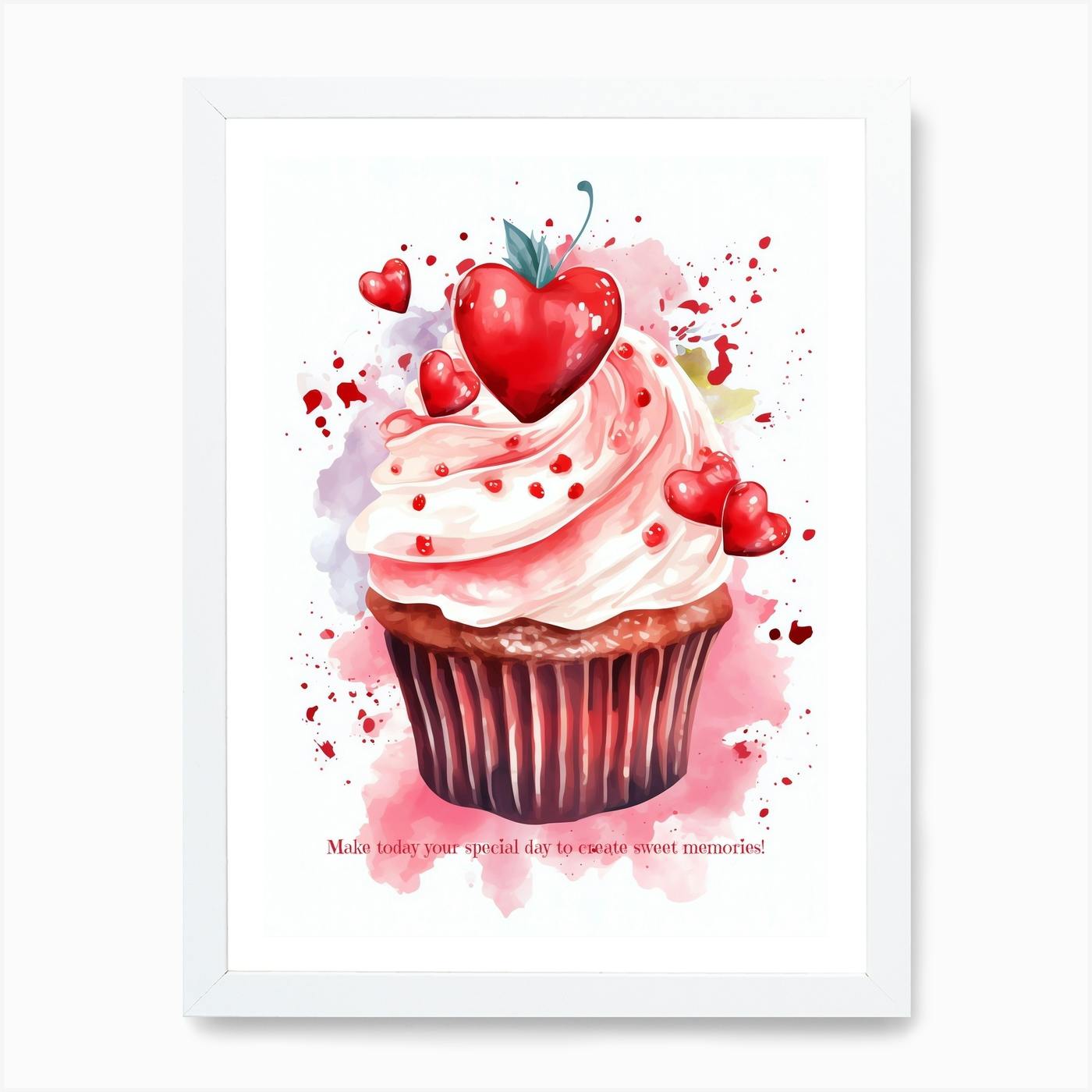 Cupcakes Print, Limited Edition Giclee, Original Art, Ships Unframed, 27 x 9”, Nursery Room Decor, Kitchen Art, Rainbow newest Colors, Great Gift!