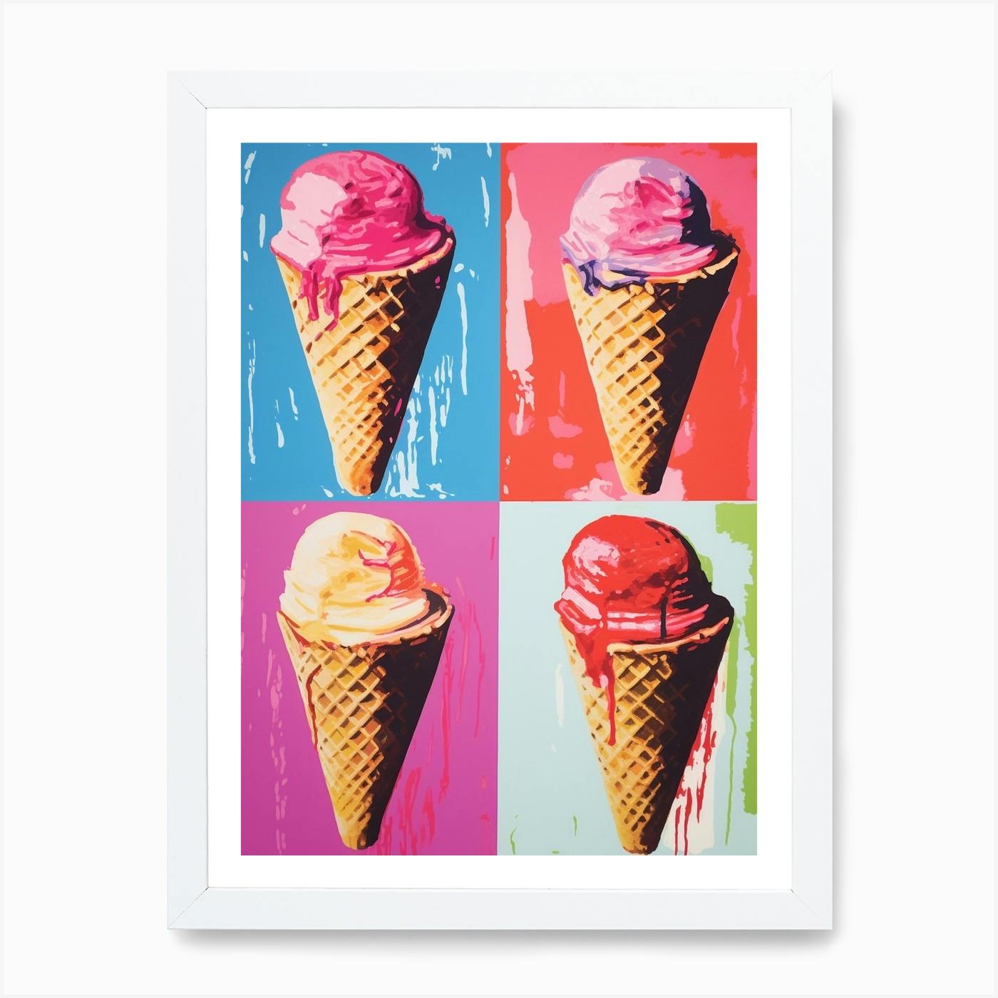 Icecream Art Original Silkscreen and Acrylics Pop newest Art