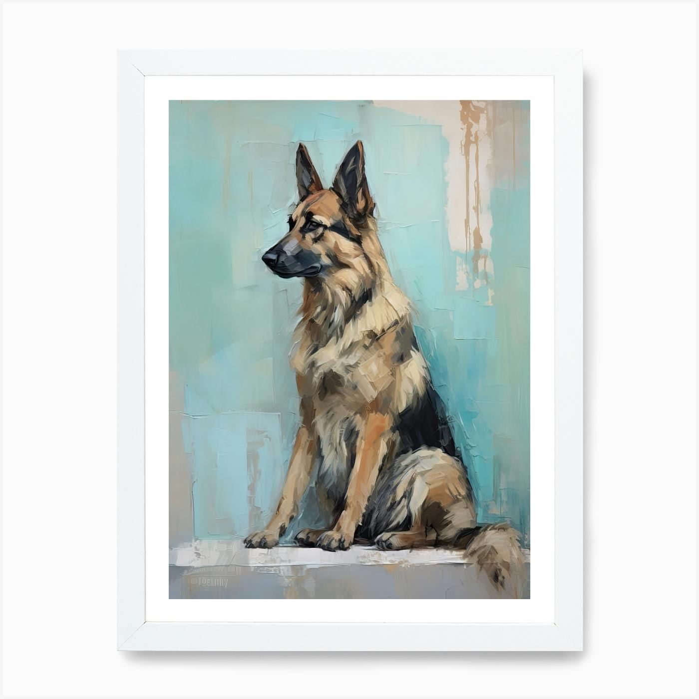 German shepherd oil store painting