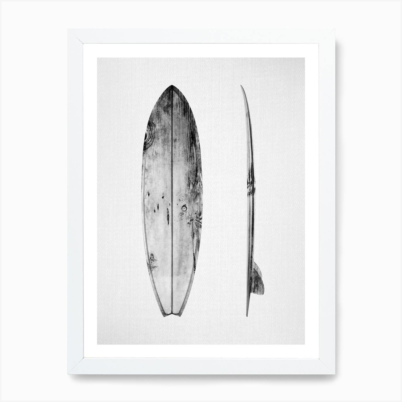 Row of Surfboards, Black and White Photo, Framed Poster, Wall Art, Home newest Gallery