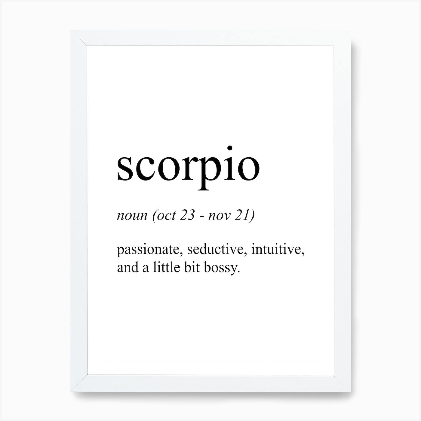 Scorpio Star Sign Definition Meaning Art Print by Pixy Paper Fy