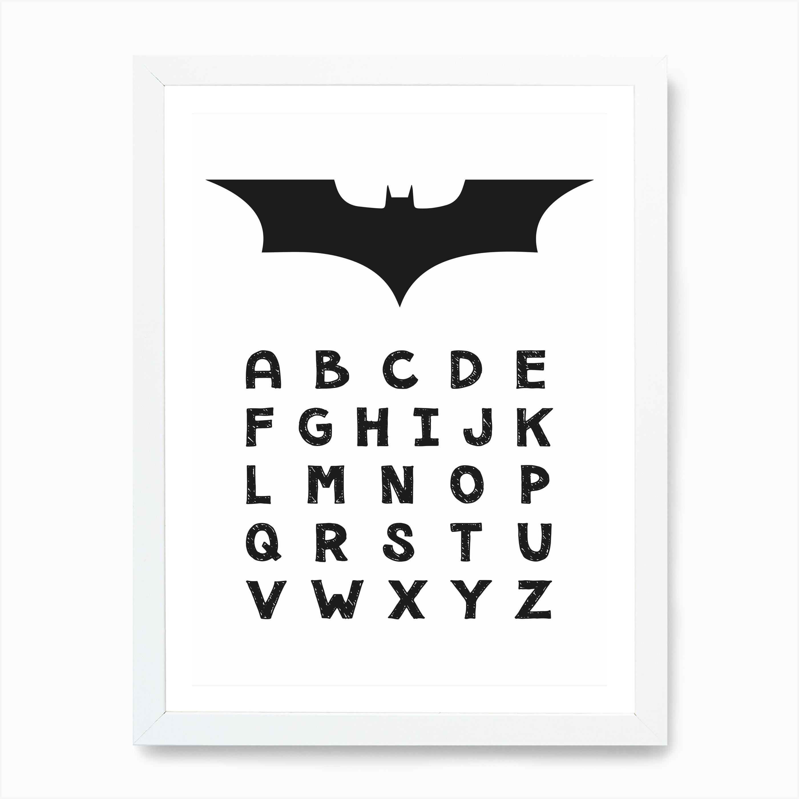 Batman Alphabet Art Print Fast Shipping Fy