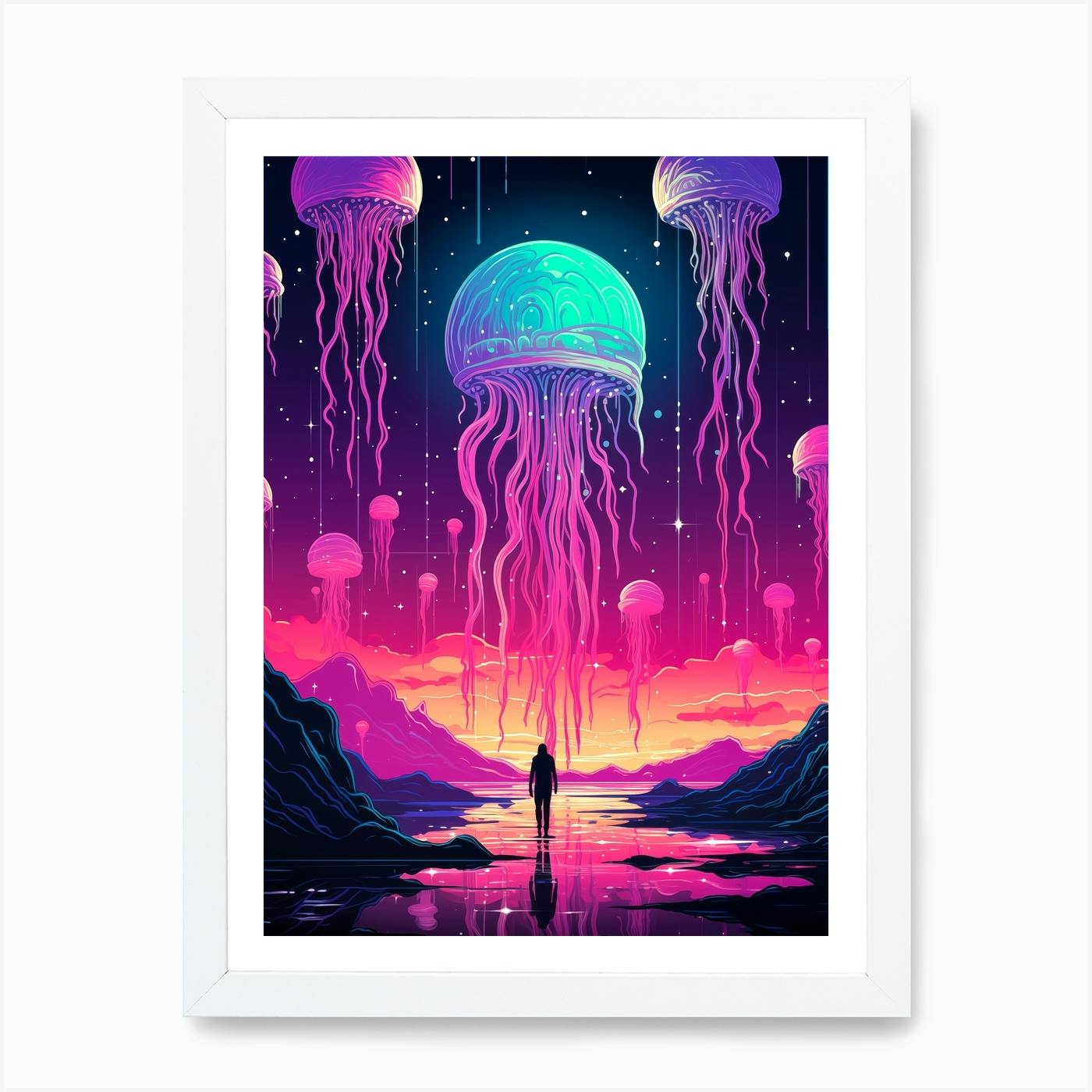 Jellyfish Acrylic Painting, on sale 11x14