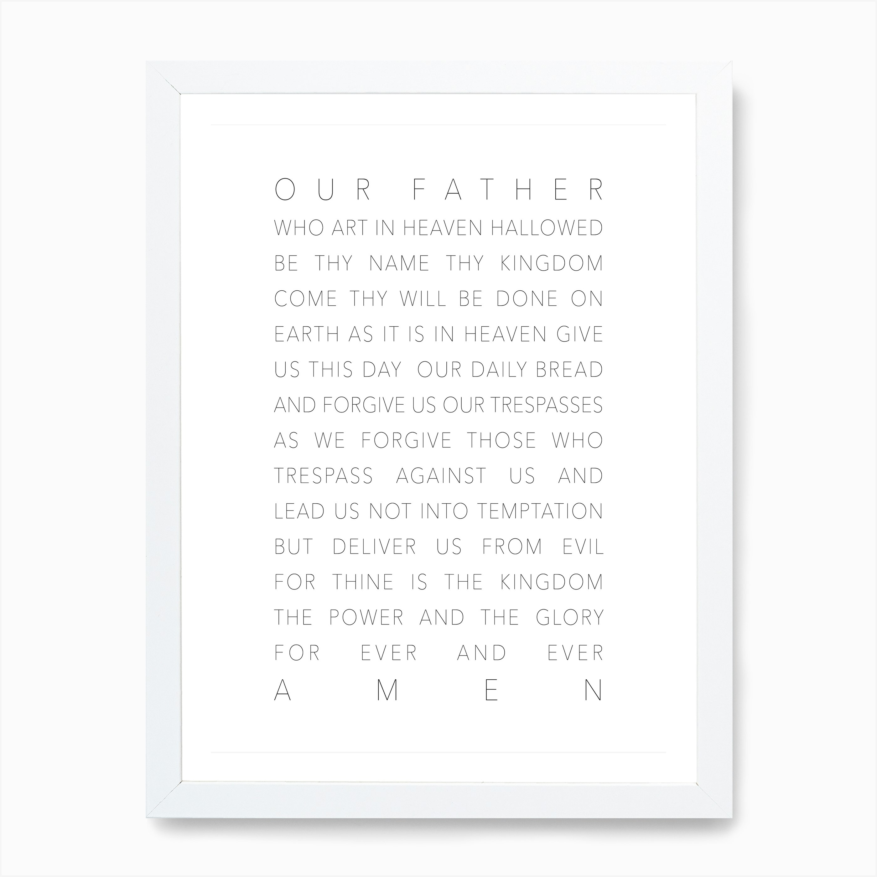 Our Father Who Art In Heaven White Art Print By Typologie Paper Co - Fy