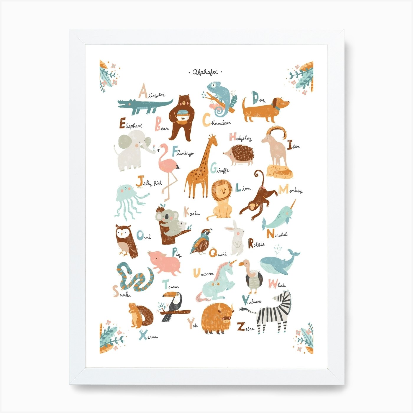 Abc Animals Art Print by Miss Noproblem - Fy