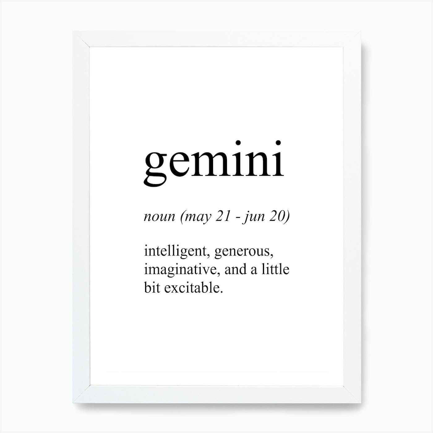 Gemini Star Sign Definition Meaning Art Print by Pixy Paper Fy