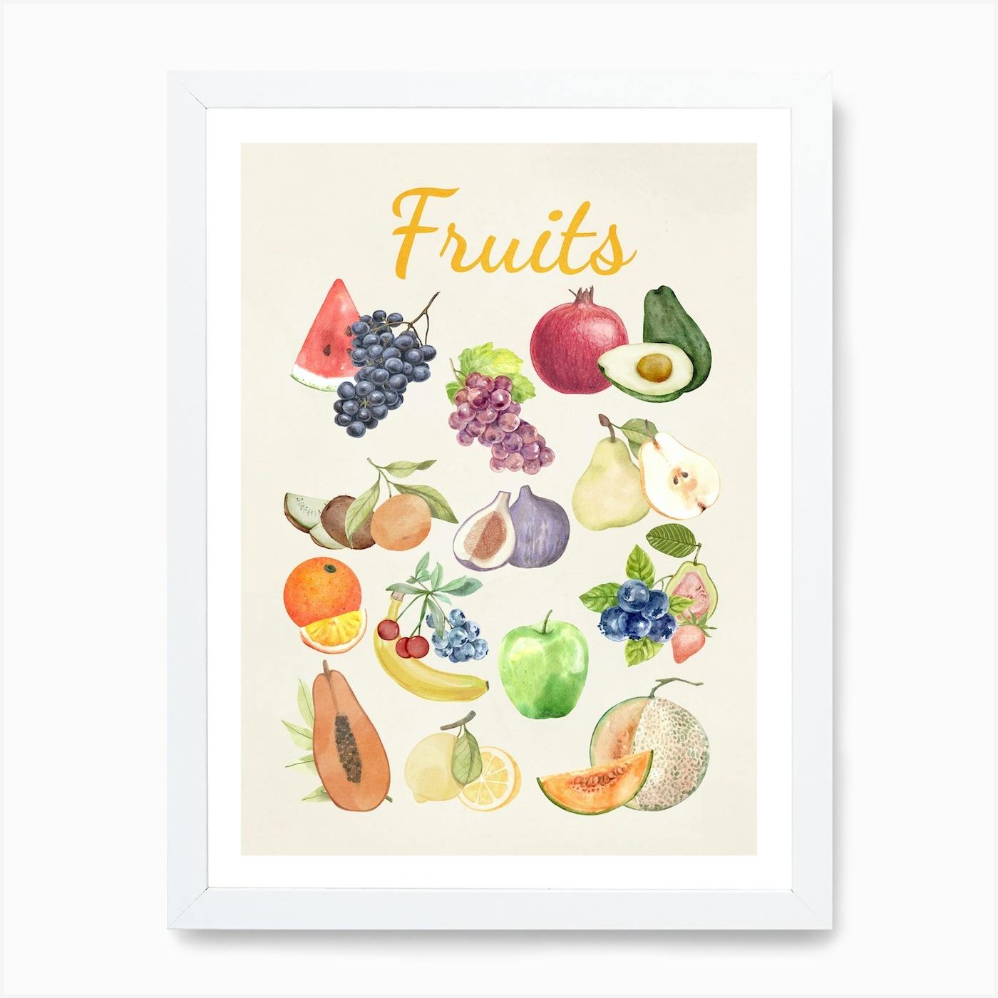 2024 Fruit Kitchen Art, Fruits Prints, Fruit Decor, Farmers Market Watercolor, Kitchen Decor, Kitchen Poster, Food Art, Kitchen Prints Set of 12