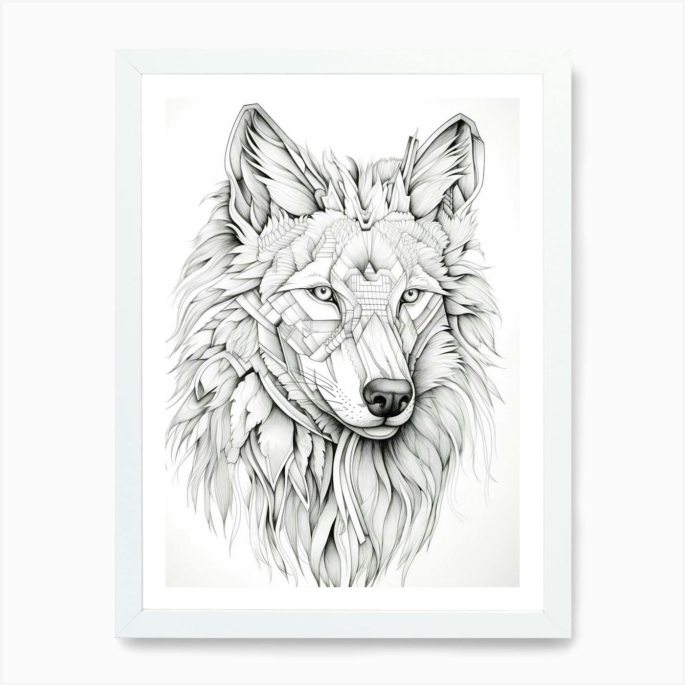 Wolf fingern Line Art