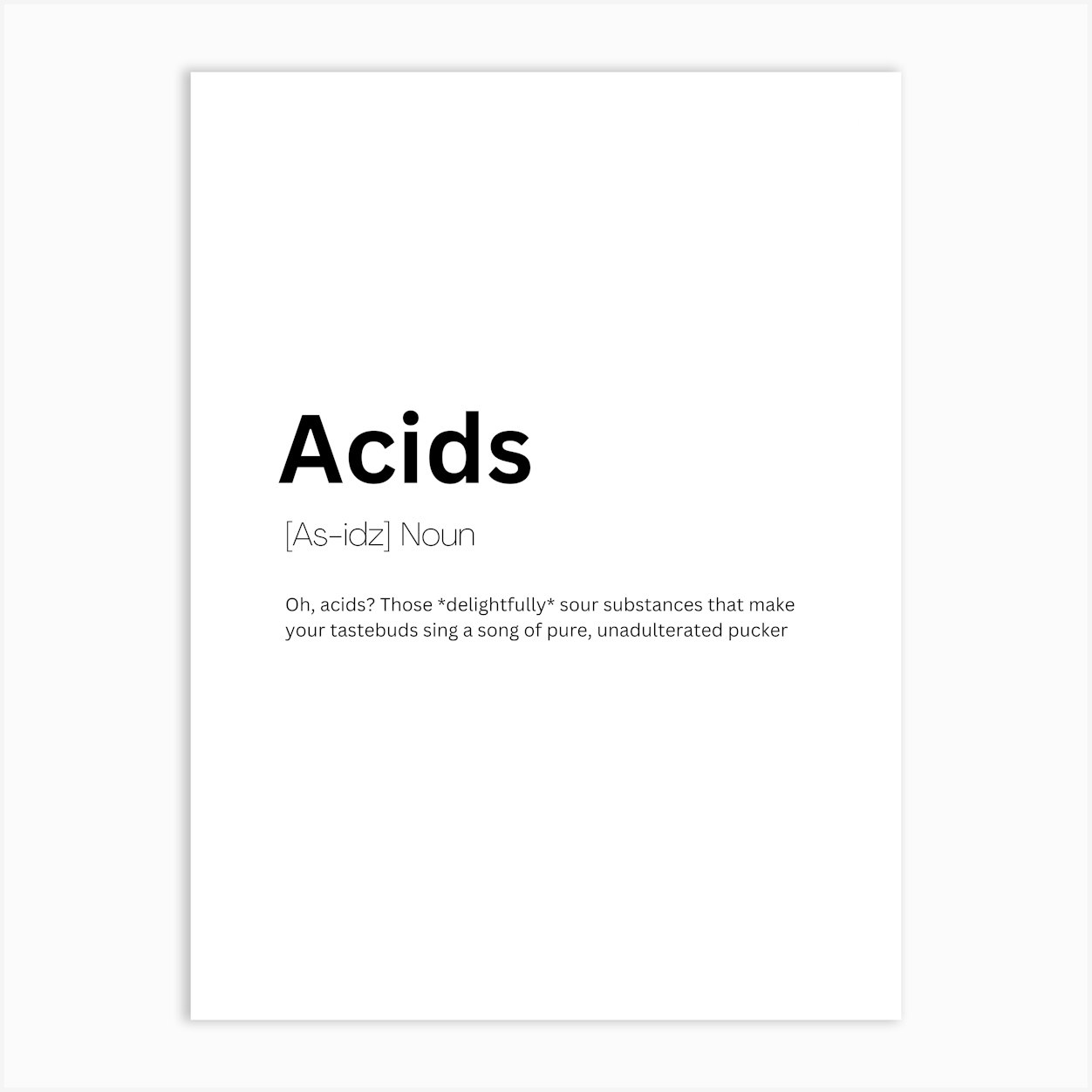 Acids Definition Meaning Art Print by Kaigozen - Fy