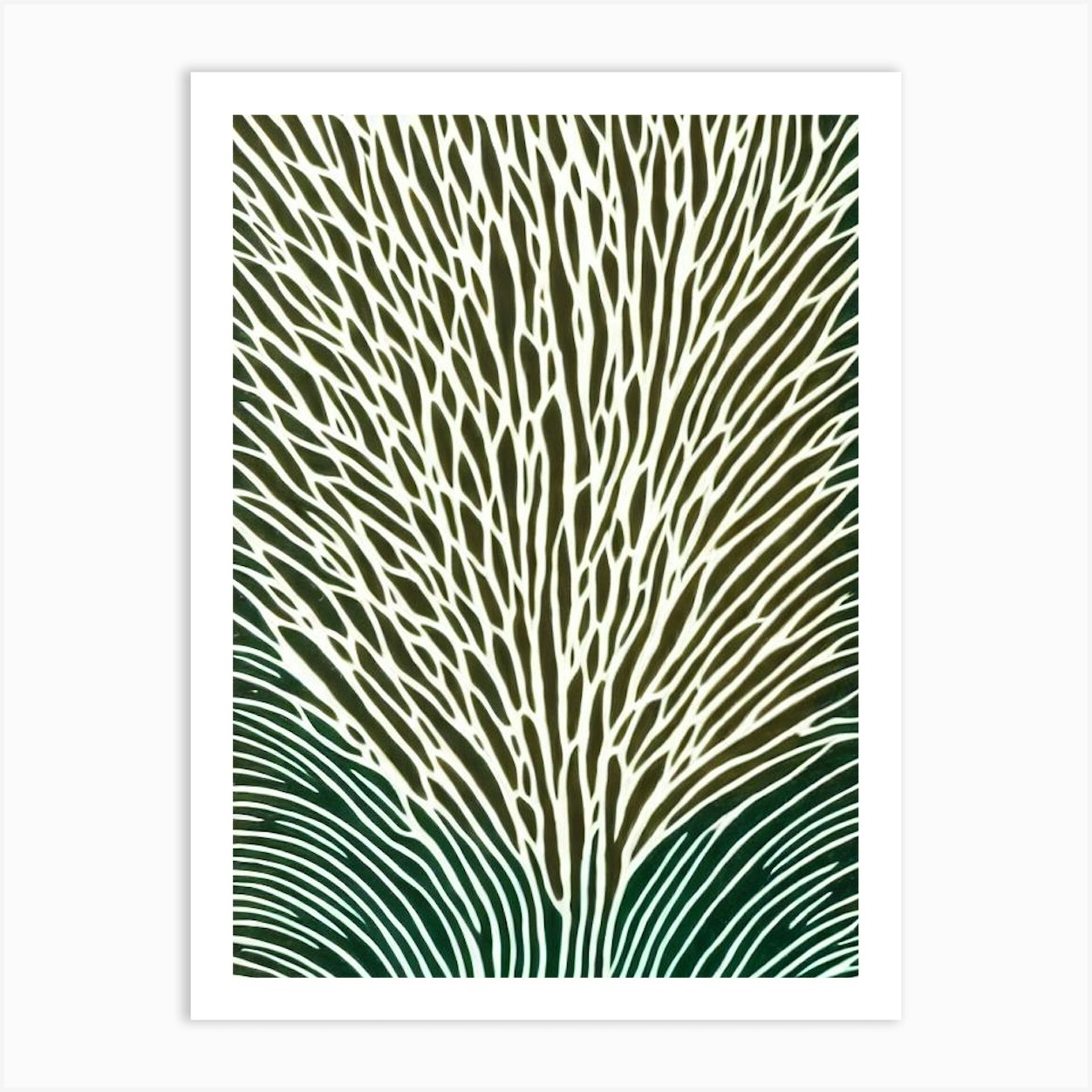 Acropora Digitifera Linocut Art Print By Reef Reflections - Fy