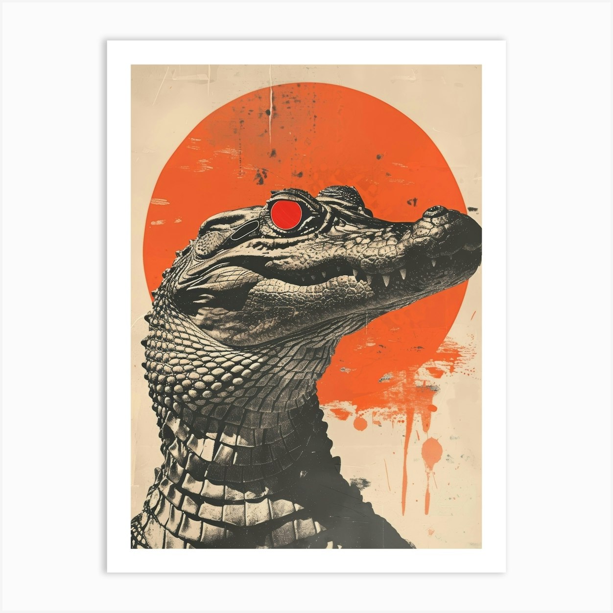 Alligator 15 Art Print By Moving Clouds Art Fy